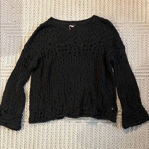 Free People Black Knit Top
